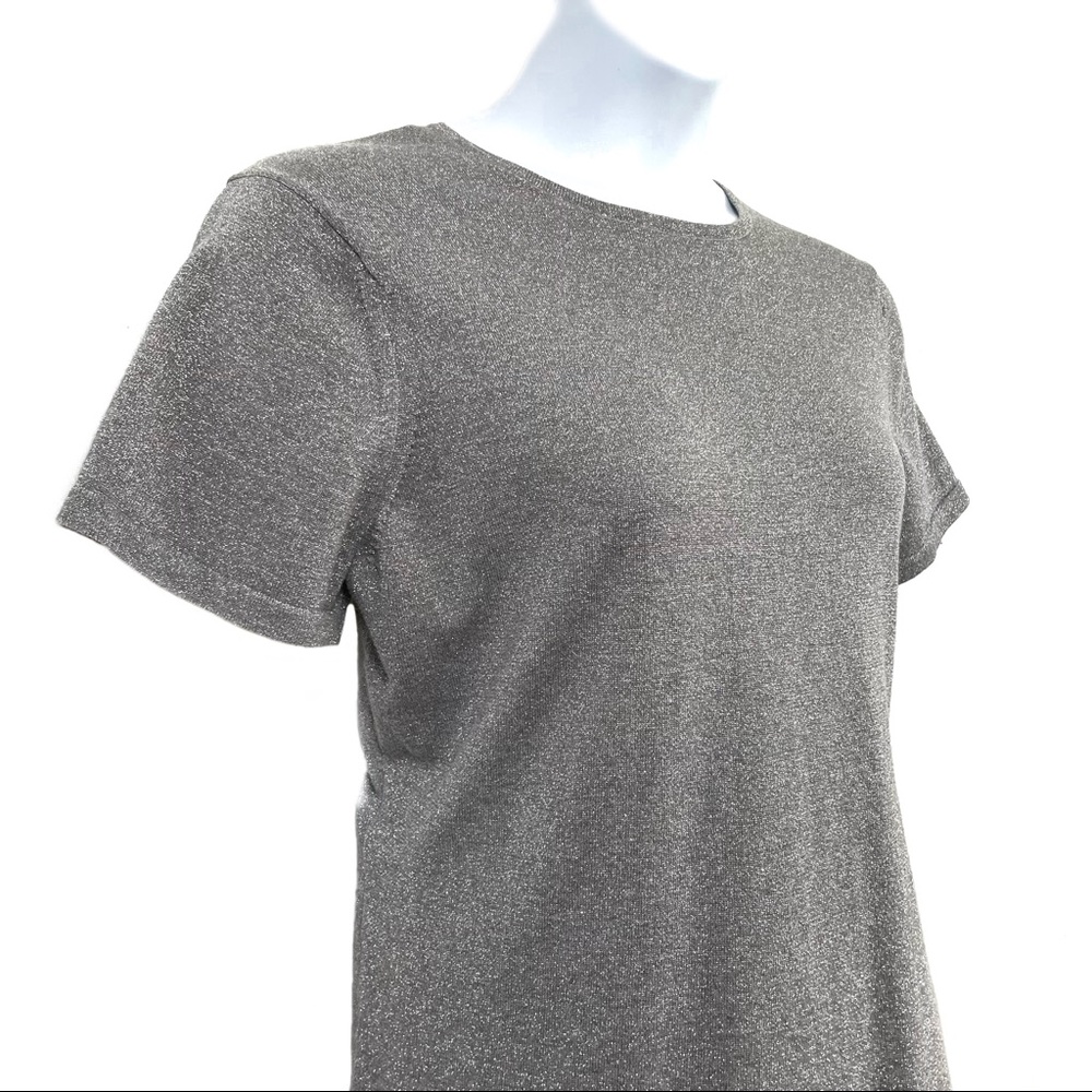 EUC Isaac Mizrahi shimmer short sleeve sweater top